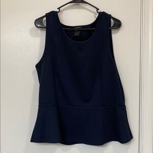 Ann Taylor Dark Blue Textured Tank Top